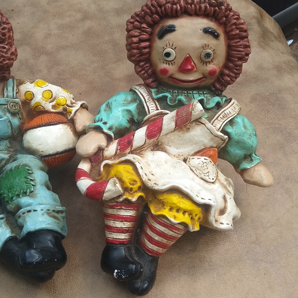 Raggedy Ann Andy Vintage Universal Statuary Corp 1969 Shelf Decor Plastic Mold - Picture 2 of 8